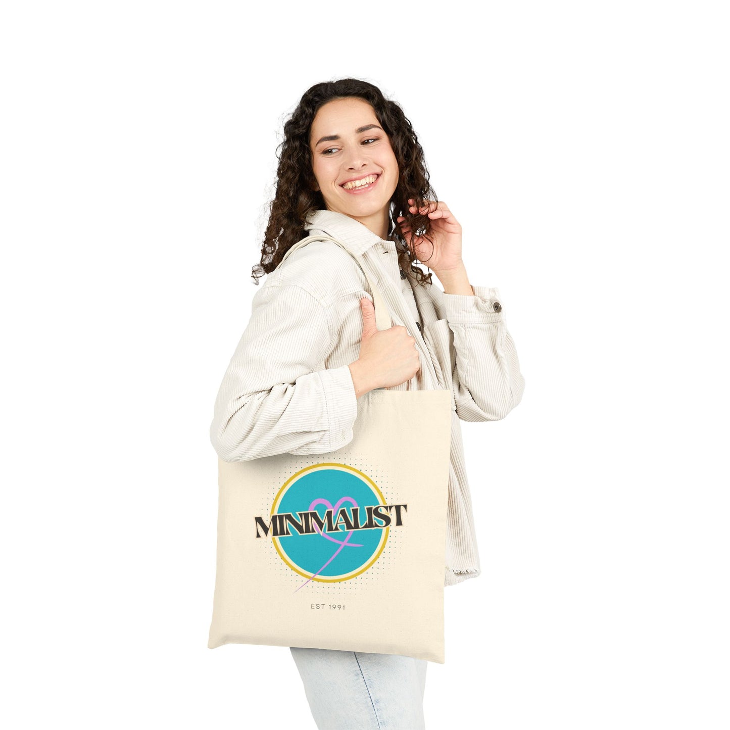 Minimalist Cotton Canvas Tote Bag | Eco-Friendly Shopping Bag | Gift Bag for Her | Stylish Reusable Grocery Bag | Cute Beach Tote