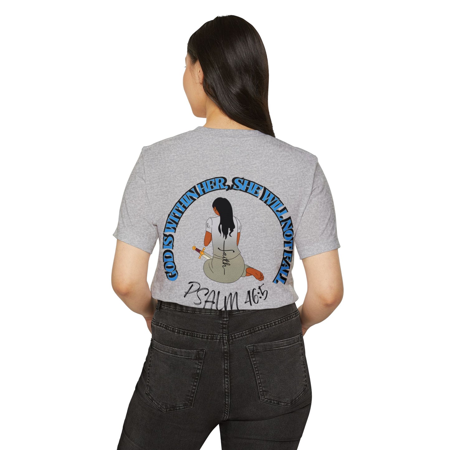 Inspirational Graphic T-Shirt | Eco-Friendly Tee for Women, Gift for Faith Lovers, Christian Apparel, Psalm 46:5 Shirt, Sustainable Fashion