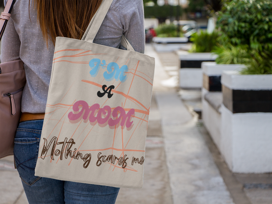 Funny Mom Cotton Canvas Tote Bag, Gift for Mom, Shopping Bag, Beach Tote, Mothers Day Tote, Reusable Grocery Bag
